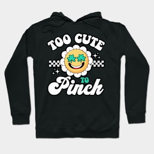 Too Cute To Pinch St Patrick Day Retro Clover Shamrock Boy Hoodie